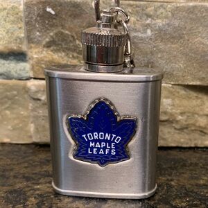 TORONTO MAPLE LEAFS | Stainless Steel Mini Flask Key Chain | TML Logo